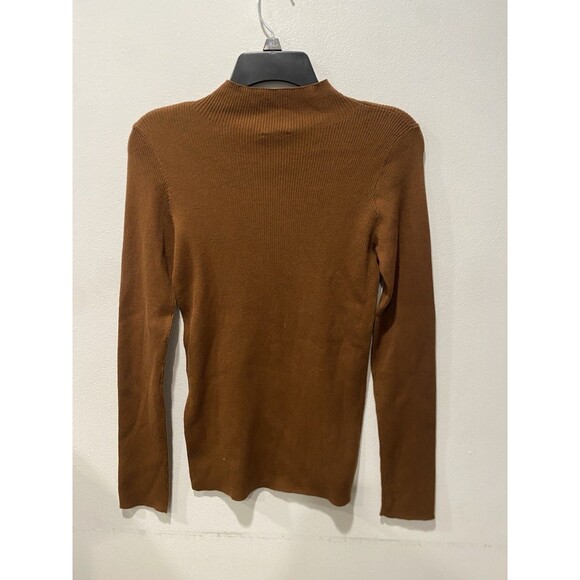 Rails Womens Shiloh Top Brown Ribbed Silk Blend Sweater Size Medium - Picture 3 of 9